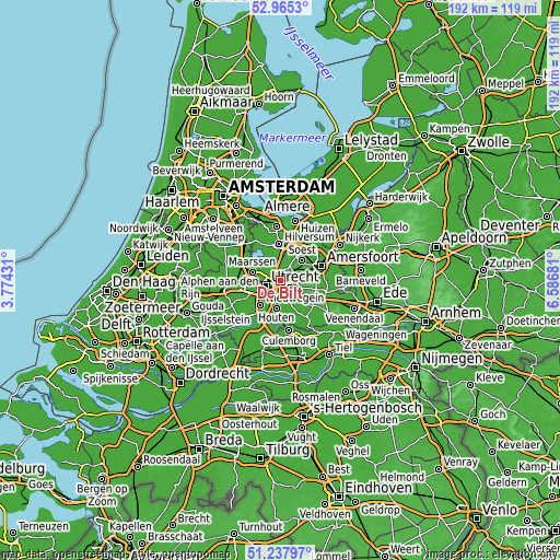 Topographic map of De Bilt