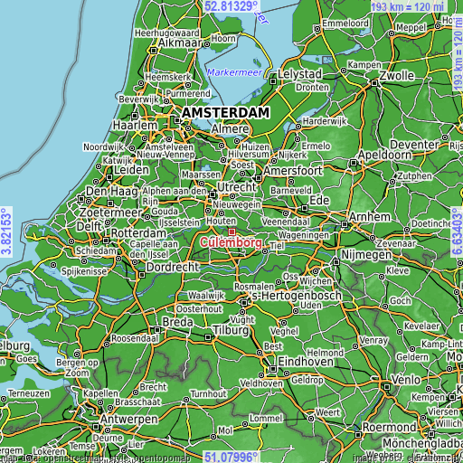 Topographic map of Culemborg