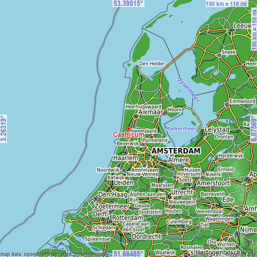 Topographic map of Castricum