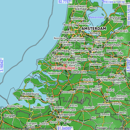 Topographic map of Capelle-West