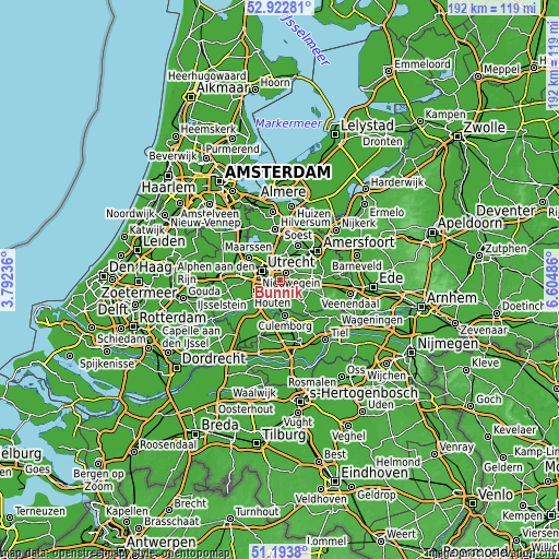 Topographic map of Bunnik