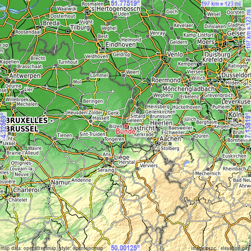 Topographic map of Bunde