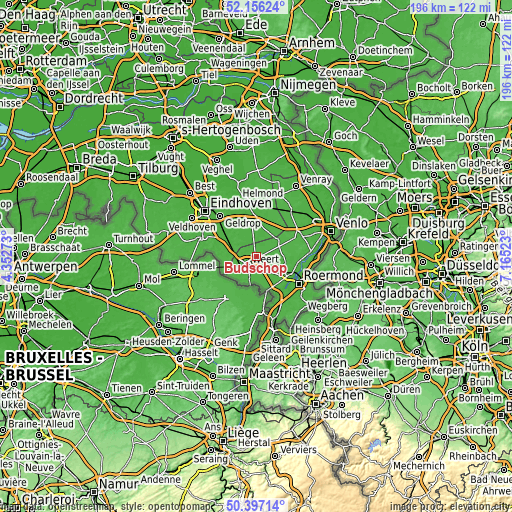 Topographic map of Budschop