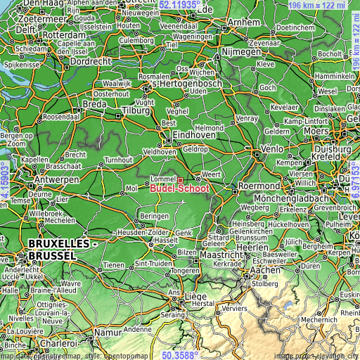 Topographic map of Budel-Schoot