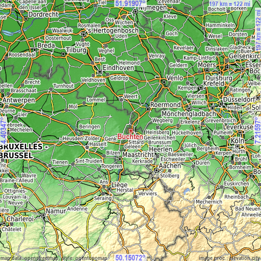 Topographic map of Buchten