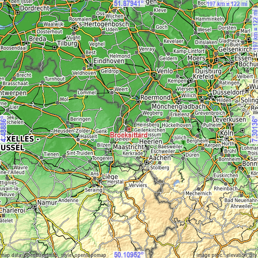 Topographic map of Broeksittard