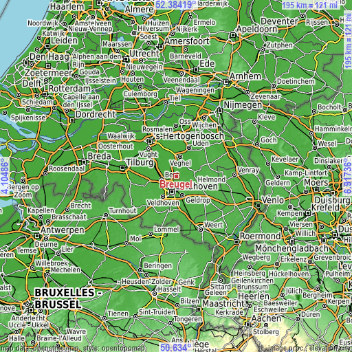 Topographic map of Breugel