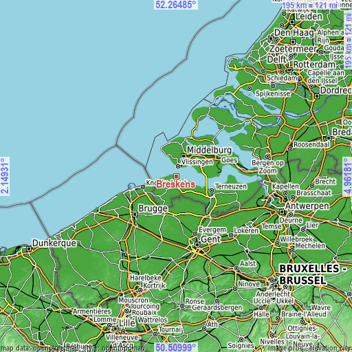 Topographic map of Breskens