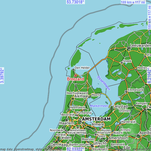 Topographic map of Breezand