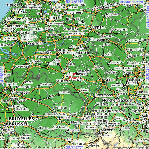 Topographic map of Brand