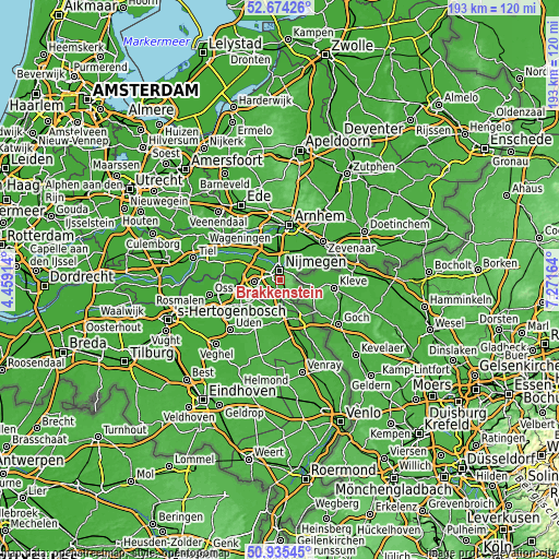 Topographic map of Brakkenstein