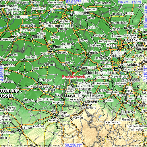 Topographic map of Brachterbeek