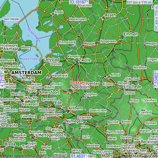 Topographic map of Boskamp