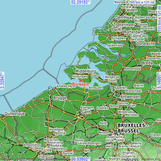 Topographic map of Borssele