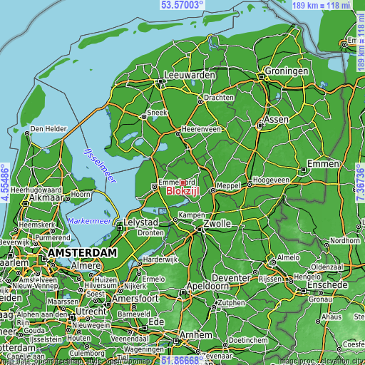 Topographic map of Blokzijl