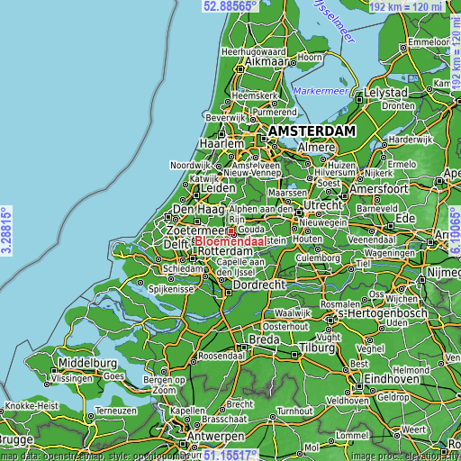 Topographic map of Bloemendaal