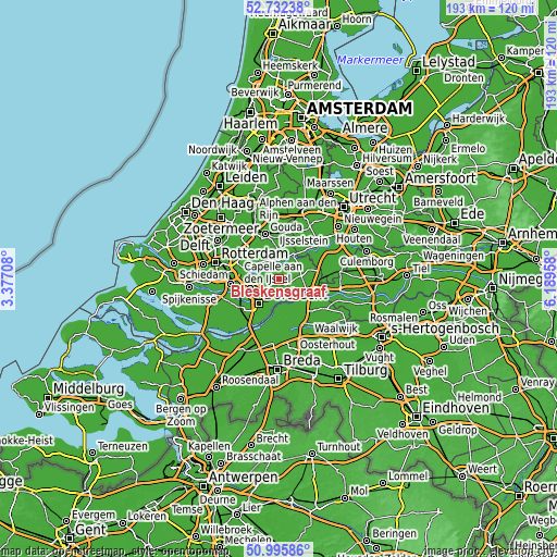 Topographic map of Bleskensgraaf