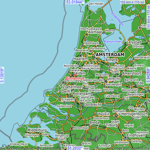 Topographic map of Binnenhof