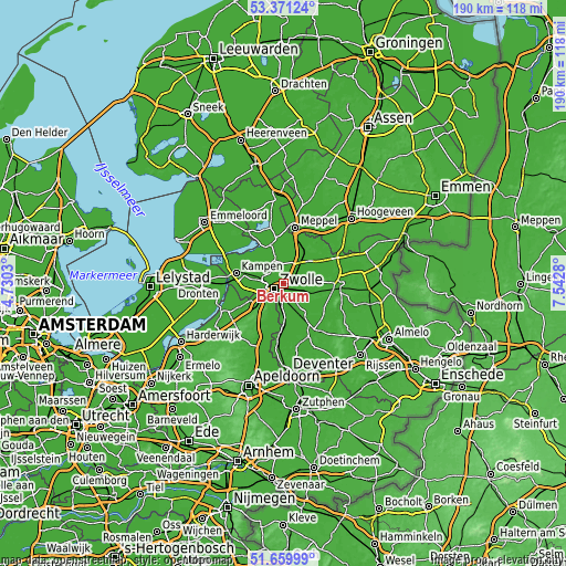 Topographic map of Berkum