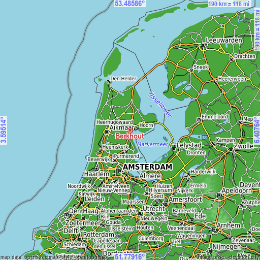 Topographic map of Berkhout