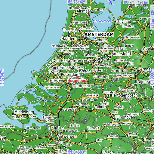 Topographic map of Bergstoep