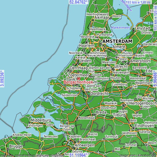 Topographic map of Bergschenhoek