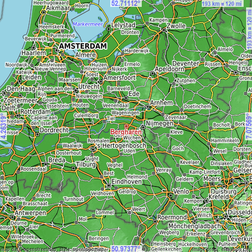 Topographic map of Bergharen