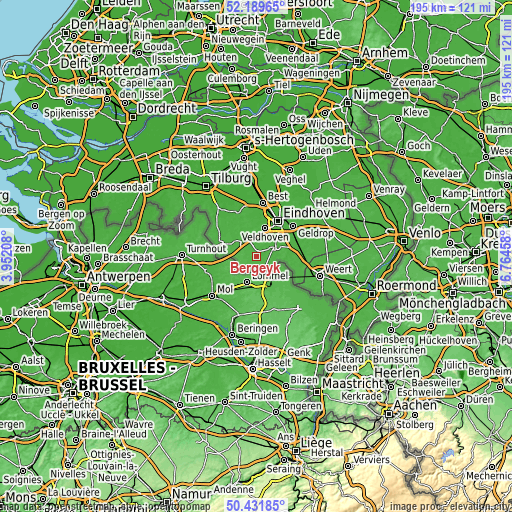 Topographic map of Bergeijk