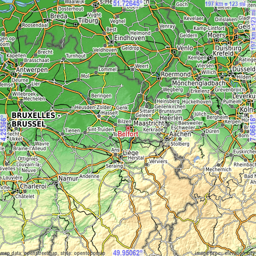 Topographic map of Belfort