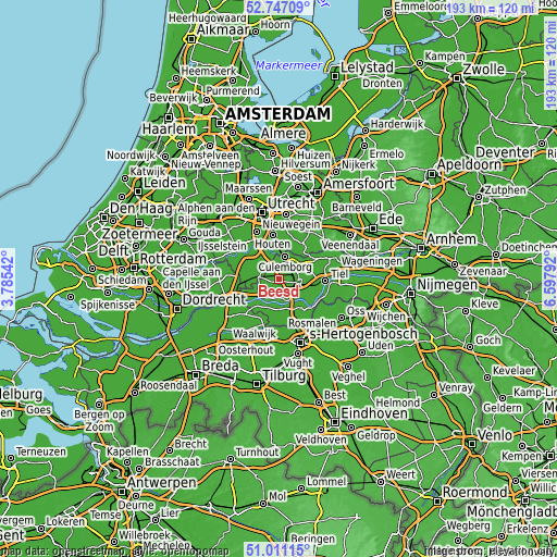 Topographic map of Beesd