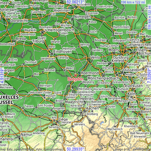 Topographic map of Beegden