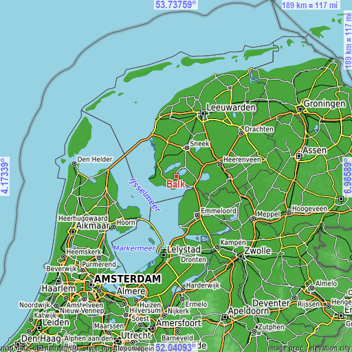 Topographic map of Balk