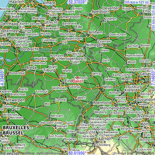 Topographic map of Bakel