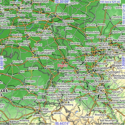 Topographic map of Baarlo