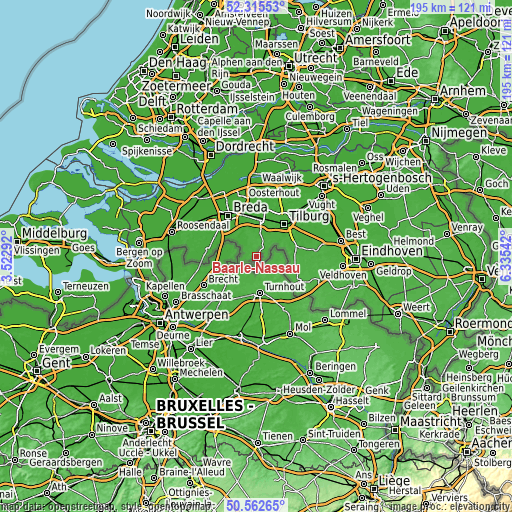 Topographic map of Baarle-Nassau