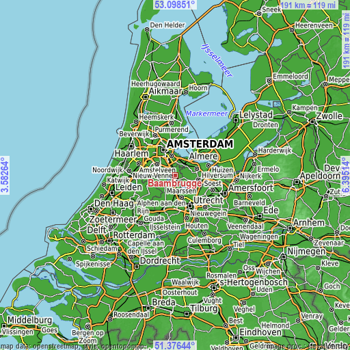 Topographic map of Baambrugge