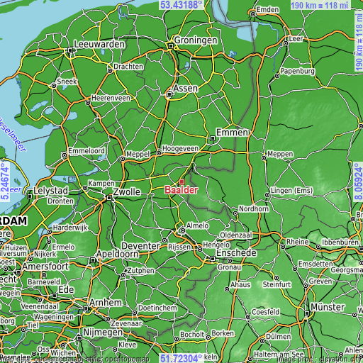 Topographic map of Baalder