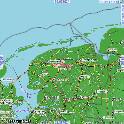 Topographic map of Augustinusga