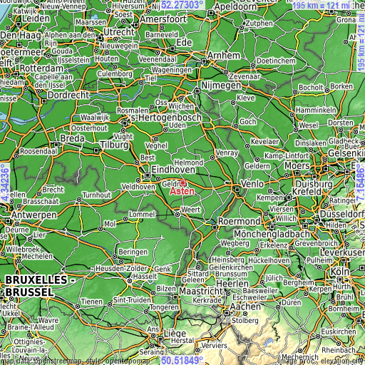 Topographic map of Asten