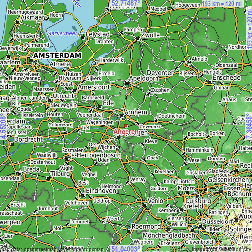 Topographic map of Angeren