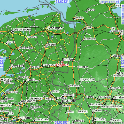 Topographic map of Angelslo