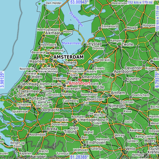 Topographic map of Amersfoort