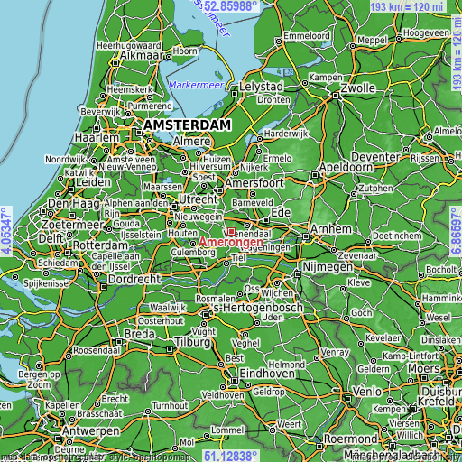 Topographic map of Amerongen