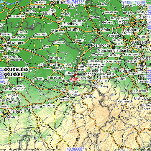 Topographic map of Amby