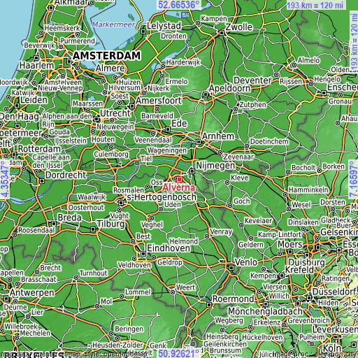 Topographic map of Alverna