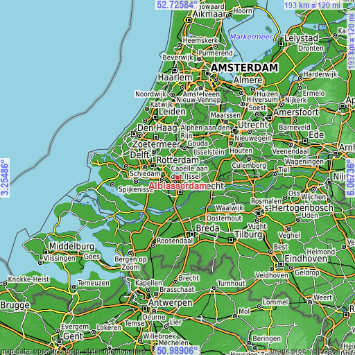 Topographic map of Alblasserdam