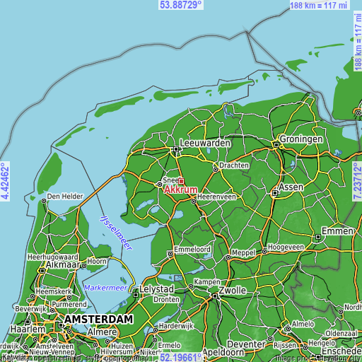 Topographic map of Akkrum