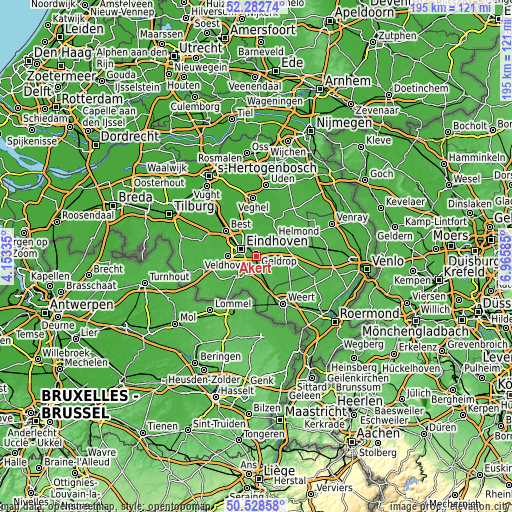 Topographic map of Akert