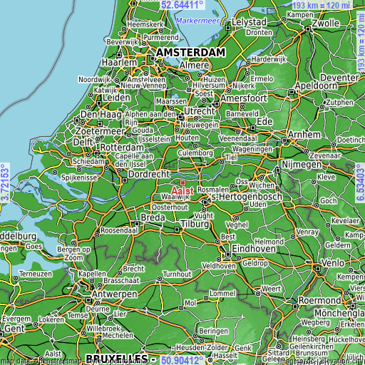 Topographic map of Aalst