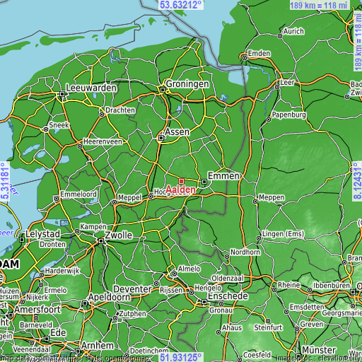 Topographic map of Aalden